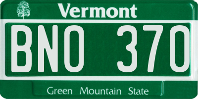 VT license plate BNO370