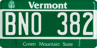 VT license plate BNO382