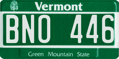 VT license plate BNO446
