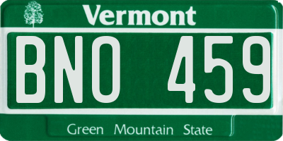 VT license plate BNO459