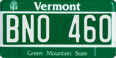 VT license plate BNO460