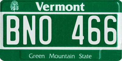 VT license plate BNO466