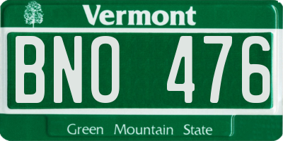VT license plate BNO476