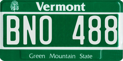 VT license plate BNO488