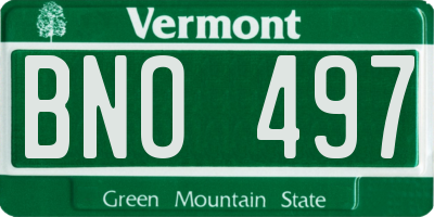 VT license plate BNO497