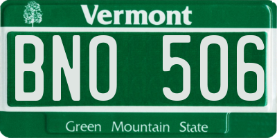 VT license plate BNO506