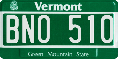 VT license plate BNO510