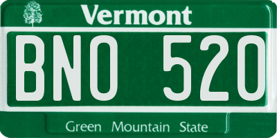 VT license plate BNO520