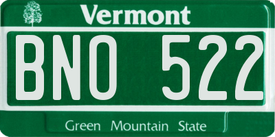 VT license plate BNO522