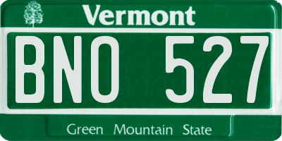VT license plate BNO527