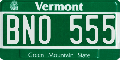 VT license plate BNO555