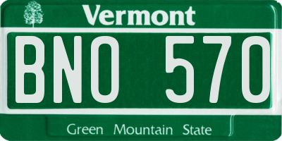VT license plate BNO570