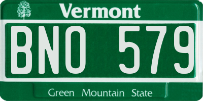 VT license plate BNO579