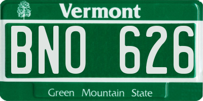 VT license plate BNO626