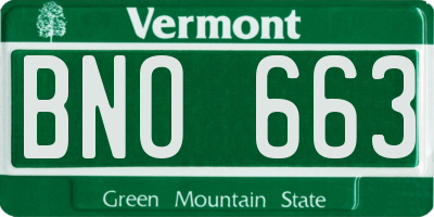 VT license plate BNO663
