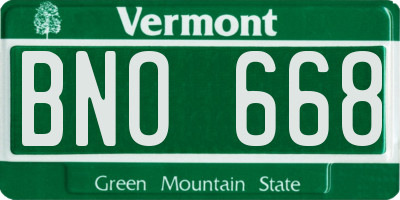VT license plate BNO668
