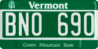VT license plate BNO690