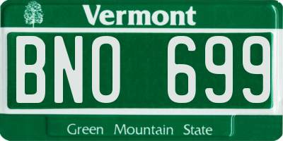 VT license plate BNO699