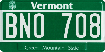 VT license plate BNO708