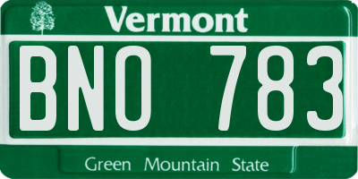 VT license plate BNO783