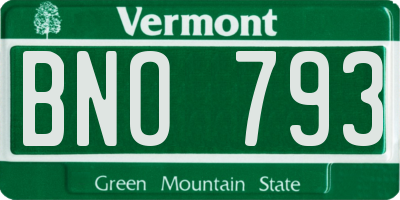 VT license plate BNO793