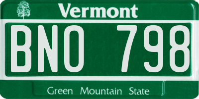 VT license plate BNO798