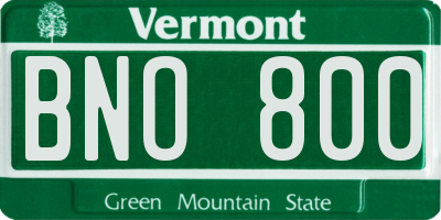 VT license plate BNO800