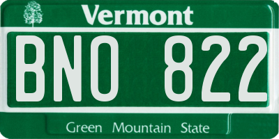 VT license plate BNO822