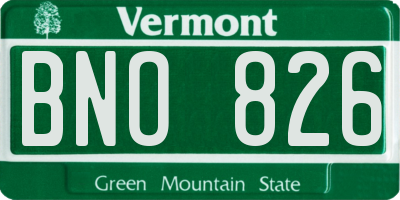 VT license plate BNO826