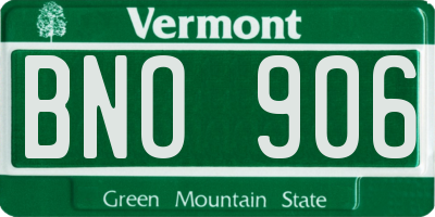 VT license plate BNO906
