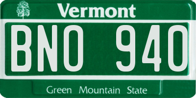 VT license plate BNO940