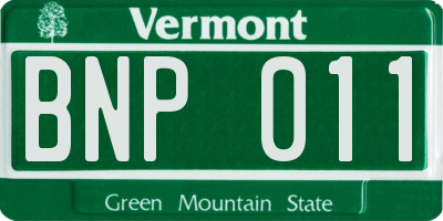 VT license plate BNP011