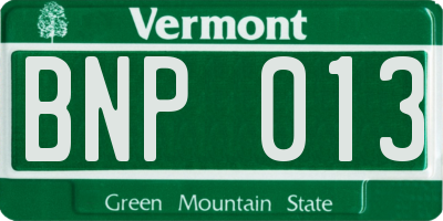VT license plate BNP013