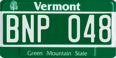 VT license plate BNP048