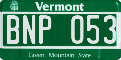 VT license plate BNP053