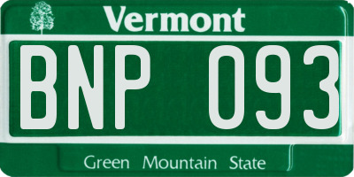 VT license plate BNP093