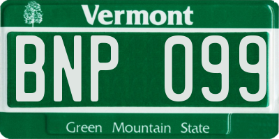 VT license plate BNP099