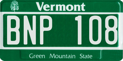 VT license plate BNP108