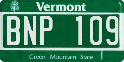 VT license plate BNP109