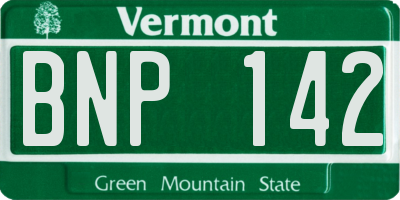 VT license plate BNP142