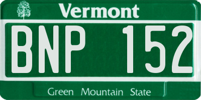 VT license plate BNP152