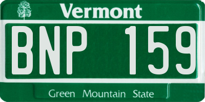 VT license plate BNP159