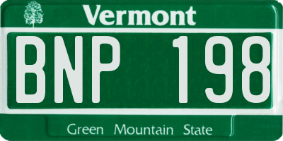 VT license plate BNP198