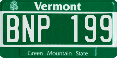 VT license plate BNP199
