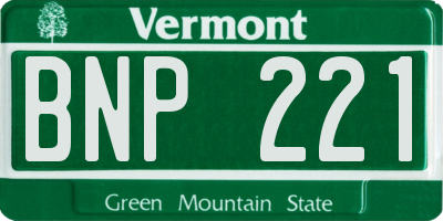 VT license plate BNP221