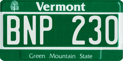 VT license plate BNP230