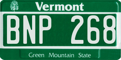 VT license plate BNP268