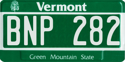 VT license plate BNP282