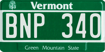 VT license plate BNP340