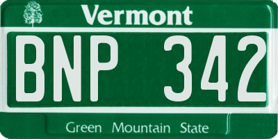 VT license plate BNP342